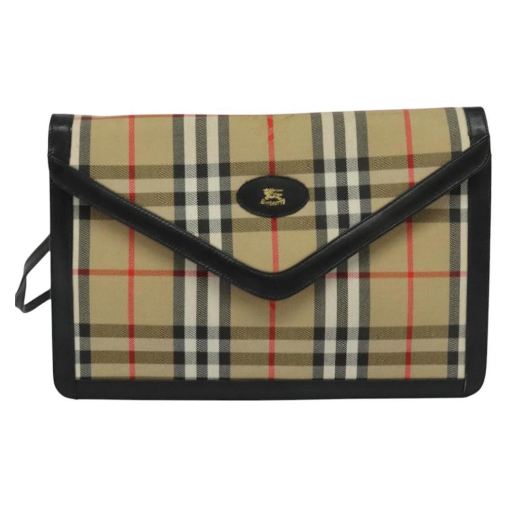 Burberrys Nova Check Shoulder Bag Canvas Beige Auth 106744 - Picture 2 of 16